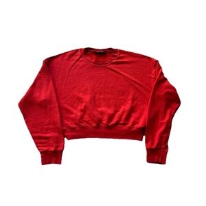 Reformation Womens Orange Crop Top Long Sleeve Pullover Sweater Size Small